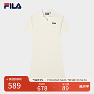 FILA 斐樂(lè)官方女子針織連衣裙時(shí)尚修身POLO領(lǐng)短袖裙子 茭白-IV 2XL (180) 96A