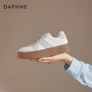 DAPHNE達芙妮（DAPHNE）厚底低幫女鞋2025年秋季新款百搭舒適休閑運動板鞋德訓(xùn) 米色 36