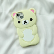 酷件立體卡通熊適用iphone16/15/14promax蘋(píng)果13/12pro手機殼11可愛(ài)xsmax全包xr防摔x軟硅膠套7/8plus 一體式硅膠軟米白輕松熊 iPhone 4s