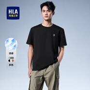 海瀾之家（HLA）t恤男簡約基礎款夏新品圓領短袖T恤涼感打底衣休閑純色百搭衣服男 黑色T9(涼感抗菌防螨) L /175/92A