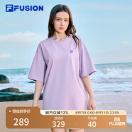 FILA FUSION斐樂潮牌多彩休閑短袖T恤夏季寬松純棉防曬涼感情侶上衣 奇幻紫-VT（25年升級版） M /170/92A