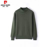皮爾卡丹（pierre cardin）歐單好貨100棉半高領(lǐng)毛衣女冬打底衫套頭針織衫單穿寬松顯瘦 137綠色 M