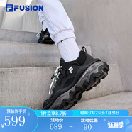 FILA FUSION斐樂(lè)女鞋戶外休閑鞋QD96熔巖鞋中性男女鞋輕便舒適運(yùn)動(dòng)鞋 黑/黑-BK 女款 36