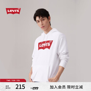 Levi's【特價(jià)來(lái)襲】李維斯情侶同款經(jīng)典寬松休閑logo套頭連帽衛(wèi)衣 白色 19622-0018 S