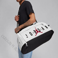 耐克（NIKE）Jordan大容量斜挎包耐克正品健身訓練單肩包大標運動包鞋包休閑包 白色_HF7295-100 64x32x30厘米 男女同款專柜正品