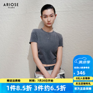 艾諾絲雅詩【商場同款】2025夏季新品顯瘦短袖T恤內(nèi)搭打底衫上衣女40426101 煙草灰 S