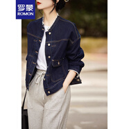 羅蒙（ROMON）2025春秋裝新款時(shí)尚休閑牛仔外套女百搭顯瘦流蘇圓領(lǐng)短外套潮 圖片色 L -105-118斤拍