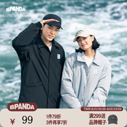 熊貓·本（ben.panda）棉服男潮牌翻領(lǐng)寬松休閑秋冬工裝棉衣多穿情侶外套 黑色（A款) S