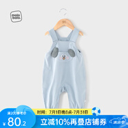 麥拉貝拉（MOLO BALO）嬰兒背帶褲春秋季寶寶外穿連體休閑褲服裝小孩衣服寶寶褲子 藍(lán)色 73