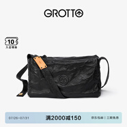 GROTTO個(gè)樂(lè)黑石包經(jīng)典大容量植鞣綿羊皮單肩斜挎通勤軟包男女款禮物 黑石L（黑標(biāo)）