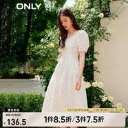 ONLY氣質(zhì)收腰顯瘦中長(zhǎng)裙法式茶歇連衣裙女|123207117 H23 泰勒印花白色底-追單批次1 155/76A/XS
