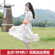 歐遙女童夏裝連衣裙2026新款大童女裝公主裙洋氣12歲女孩兒童雪紡裙子 21242紅色 均碼 160身高150-160cm