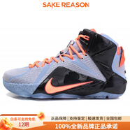 耐克（NIKE）Lebron 12 Easter防滑輕便中幫實(shí)戰籃球鞋男款黑紫 45