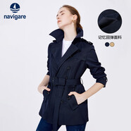 Navigare 意大利小帆船女風(fēng)衣英倫風(fēng)純色修身防風(fēng)外套2331542011 藏青 L