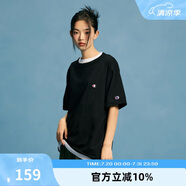 Champion冠軍t恤男2024春夏新款美式純棉情侶潮牌寬松短袖上衣 XL 黑色