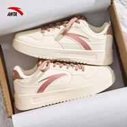 安踏輕松板鞋女鞋2026春季透氣平底小白鞋低幫顯高百搭休閑運動(dòng)鞋子女 【輕松2-新配色】微光白/玫瑰金 38 【正品保證-假一賠十】