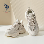 美國馬球協(xié)會(huì)（U.S.POLO ASSN.）厚底老爹鞋男2025新款男鞋夏季透氣運(yùn)動(dòng)鞋男士網(wǎng)面增高休閑鞋子男 米白 （網(wǎng)眼透氣） 40 (250mm) 標(biāo)準(zhǔn)運(yùn)動(dòng)鞋碼-