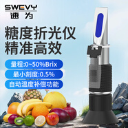 速為 糖度計折光儀蜂蜜波美糖分測量水果甜度測試豆?jié){濃度計測糖儀 LB50T中糖款（銅芯量程0.5~50%）