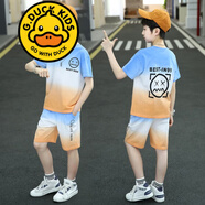 G.DUCKKIDS品牌童裝6兒童套裝男童夏裝短袖男孩夏季兩件套8歲中大童夏天衣服 2116 蘭色 160