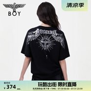 BOY LONDON【暗黑羅盤(pán)】夏情侶款短袖權(quán)杖印花炸街潮牌T恤N01906 黑印銀N01906 經(jīng)典升級(jí)款 L