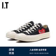 PLAY COMME DES GARCONS CDG IT 川久保玲2024冬情侶款愛心帆布鞋 BKX/黑色 8.5