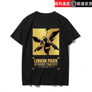 波之興謝霆鋒同款冰絲短袖多巴胺潮恤衫 黑色短T#LINKIN PARK XL 建議120-140斤