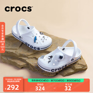 crocs卡駱馳洞洞鞋貝雅卡駱班輕便耐磨一腳蹬休閑鞋|205089 白/深藍-126 41 /42(260mm)