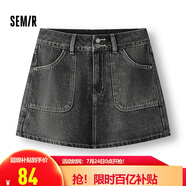森馬（Semir）牛仔褲女顯腿長(zhǎng)短褲潮酷夏2025防走光高腰裙褲小個(gè)子109325122004