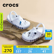 crocs卡駱馳洞洞鞋貝雅卡駱班輕便耐磨一腳蹬休閑鞋|205089 白/深藍(lán)-126 36 /37(220mm)