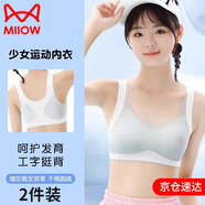 貓人2件發(fā)育期少女運動內衣學生大碼文胸矯正駝背防震運動無痕背心女 牙白+淺粉【運動減震/調整身姿】 155 /80-L【建議80-100斤】