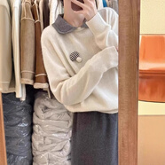 冉藝嵐同款日系元?dú)鉁p齡娃娃領(lǐng)套頭毛衣女春季白色慵懶風(fēng)翻領(lǐng)針織衫內(nèi)搭 白色[元?dú)馍倥?顯瘦遮肉/學(xué)院風(fēng)/ S 均碼