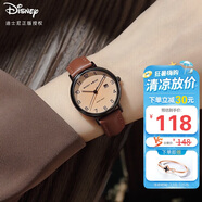 迪士尼（Disney）手表女款簡約氣質ins風帶日歷防水小棕表中學生女士手表MK-11633K