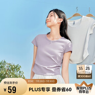 森馬（Semir）短袖t恤女短款緊身夏季圓領(lǐng)正肩上衣V領(lǐng)收腰套頭衫109324100003