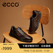 愛步（ECCO）商務(wù)牛皮休閑鞋 百搭系帶男士低幫皮鞋 雅仕207124 可可棕20712401482 40