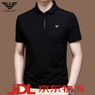 Emporio Armani EA7阿瑪尼短袖t恤男士純·棉翻領(lǐng)夏季新款高端休閑冰絲polo衫 8811黑色 L 170[建議120-135斤]