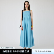moussy 女裝新款夏日清爽大露背大擺吊帶連衣裙010GSS30-1890 115花紋藍(lán)色 S 00001