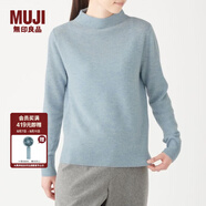 無印良品（MUJI）女式 牦牛絨混羊毛高圓領(lǐng)毛衣 女款冬季 W9AA002 淺藍色 S 155/80A