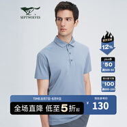 七匹狼（SEPTWOLVES）【吸濕速干】短袖T恤男士夏季新款POLO領(lǐng)上衣 112(中藍) S 165/88A