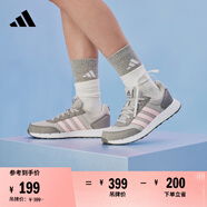 adidas RUN50S休閑簡(jiǎn)約舒適復(fù)古跑步鞋女子阿迪達(dá)斯官方輕運(yùn)動(dòng) 淺灰色/深灰色/粉色 36