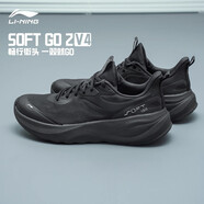 李寧soft go 2 v4透氣網(wǎng)面鞋男鞋2025春夏新款一腳蹬復(fù)古休閑運(yùn)動(dòng)鞋男 黑色-2 AGLV091-2 45