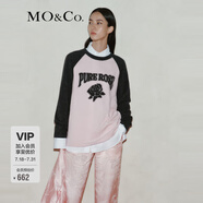 MO&Co.春秋美式復古寬松毛衣紅色摩安珂 冰粉色 M 165
