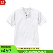 L.L.Bean短袖男t恤男春夏純棉柔軟舒適吸汗亨利領(lǐng)抗皺不變形休閑簡約百搭 白色 /Regular S 適合凈胸圍97-105CM