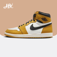 耐克（NIKE）【潮】Air Jordan aj1男鞋中高幫休閑運動透氣舒適籃球鞋 DZ5485-701黃白黑 40 男