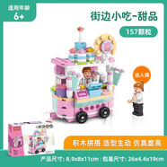 樂樂兄弟迷你城市街景積木蛋糕甜品店兒童玩具益智拼裝2025新款男女孩禮物 甜品車