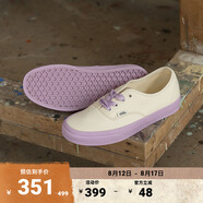 VANS范斯官方 Authentic小白鞋夏日清新配色男鞋女鞋帆布鞋低幫 白色/紫色 36.5