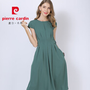 皮爾卡丹（pierre cardin）歐美高端棉綢大碼女裝有口袋的綿綢連衣裙子夏季法式2024新款 藍(lán)色: S :95-110斤