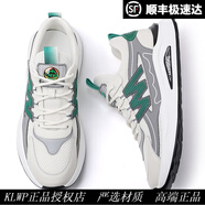 KLWP香港男鞋春季新款透氣百搭休閑運(yùn)動(dòng)鞋男防滑緩震跑步鞋子男厚底鞋 白色(網(wǎng)面款) 40