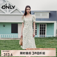 ONLY 2025春季氣質(zhì)復(fù)古方領(lǐng)泡泡袖中長(zhǎng)款連衣裙女|125107026