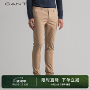 GANT甘特男士商務(wù)休閑時(shí)尚簡約通勤舒適微彈純色直筒休閑褲長褲 248深卡其色 31