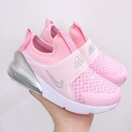 NBA VIBE-NIKE爆款小孩氣墊鞋Max270網(wǎng)鞋童鞋套腳透氣鞋耐磨防滑運(yùn)動(dòng)跑鞋 粉銀 22